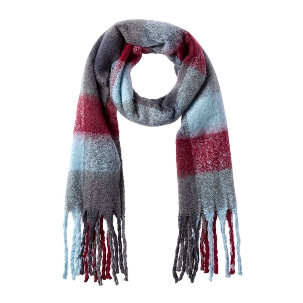 La Fiorentina Plush Fringe Scarf, Red